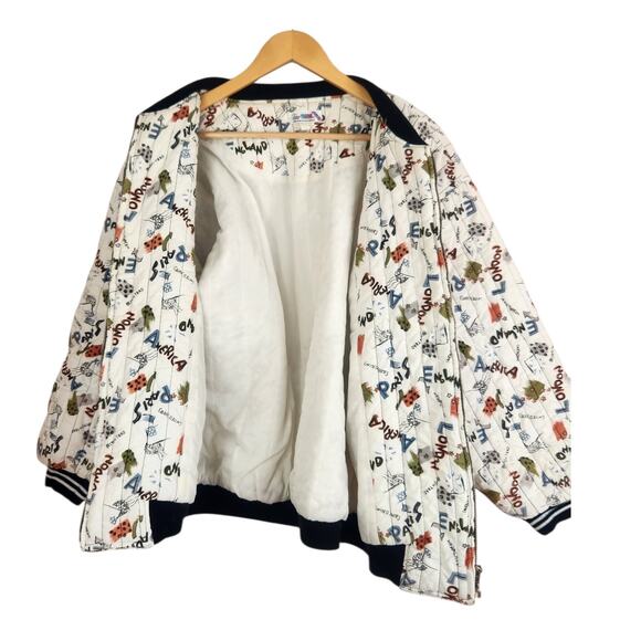 Vintage CHUNGSIL HONGSIL Travel Novelty Quilted Bomber Jacket L/XL Men Varsity - Picture 9 of 10